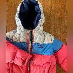 L.L. Bean Girls Down Jacket in Pink Berry